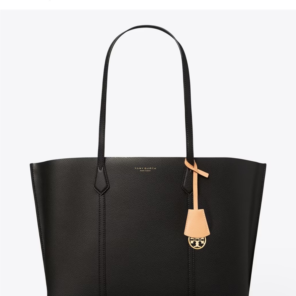 Tory Burch Black and Tan Leather Tote